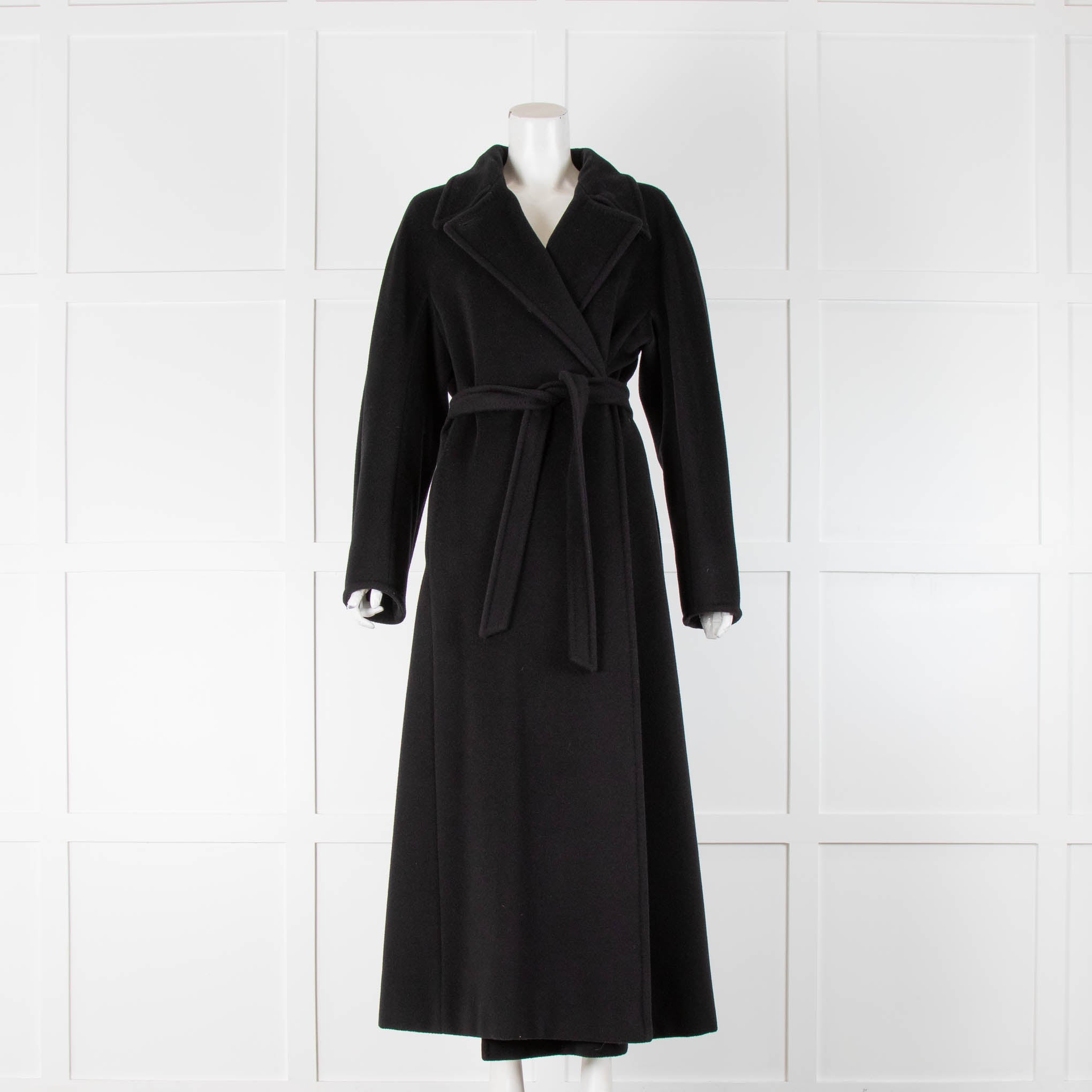 Max Mara Black Cashmere Blend Long Coat – Phoenix Style