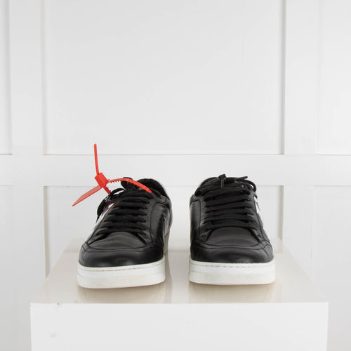 Off-White Black Leather Vulc Low Trainers