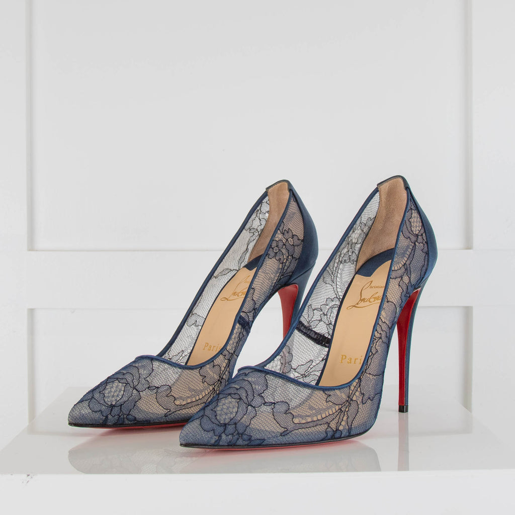 Louboutin Navy Lace Pumps Shop Christian Louboutin Shoes, Bags, Accessories For