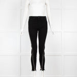 Rag & Bone Black Jeans with Silver Zip Leg Detail