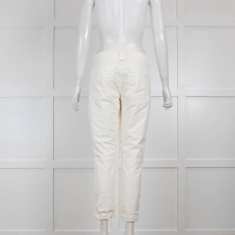 Frame Cream Trousers with Elasticated Hem