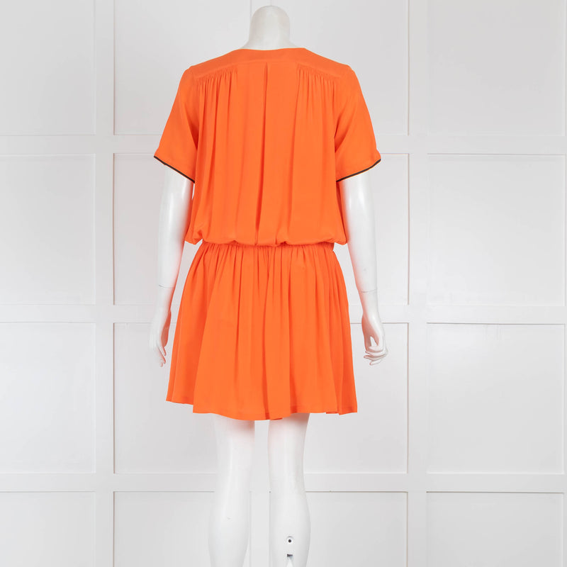 Victoria Beckham Orange Flounce Skirt Mini Dress