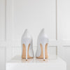 Jimmy Choo White Leather Silver Stud Heeled Shoes