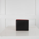 Christian Louboutin Kaspero Black and Red Studded Card Wallet
