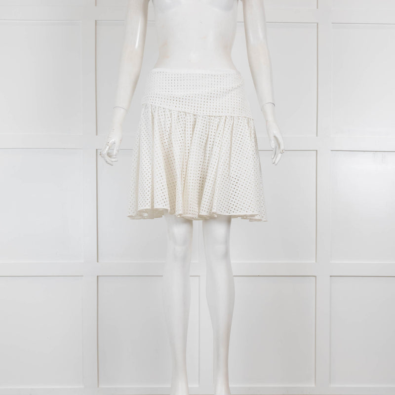 Rag &  Bone White Broderie Mini Skirt