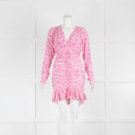 Isabel Marant Pink Lara Patterned Ruched Short Dress