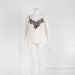 Raey Ivory Camisole With Black Lace