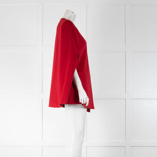 Joseph Red Lined Cape With Shoulder Buttons