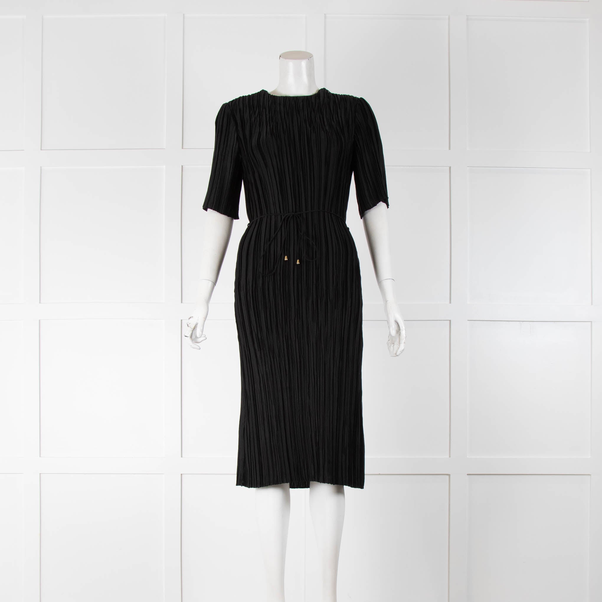 Zimmermann Black Plisse Short Sleeve Dress Phoenix Style