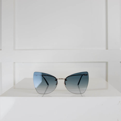 Tom Ford Frameless Camilla Blue Lens Sunglasses