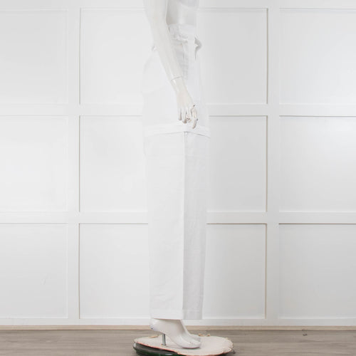The Frankie Shop White Cotton Mada Convertible Trousers
