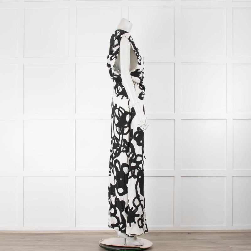 Christopher Kane White & Black Chroma Print Long Dress