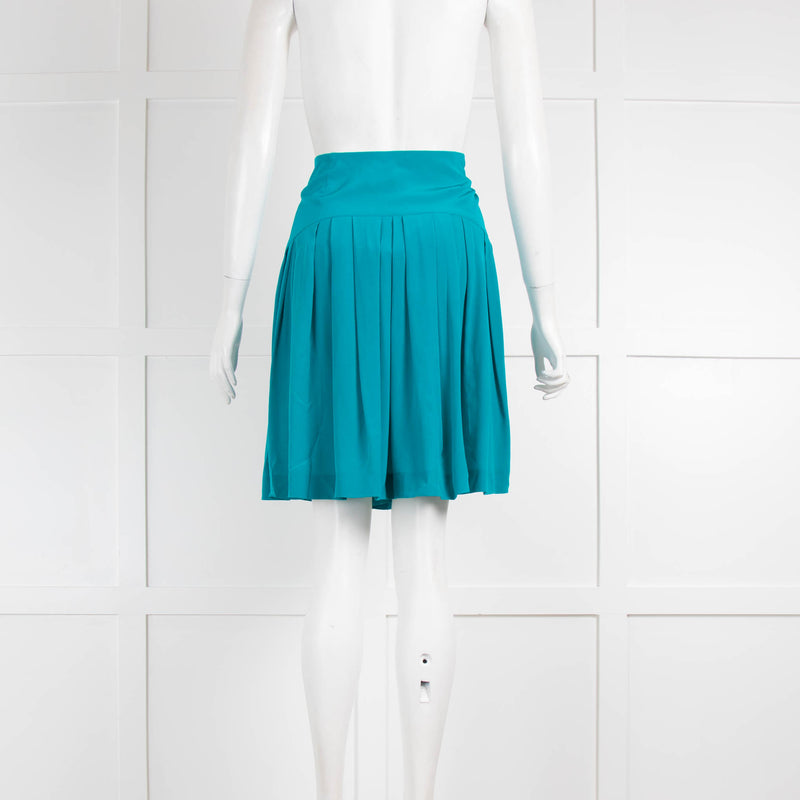 Miu Miu Turquoise  Silk Skirt