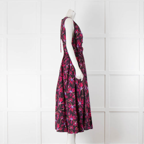 Ulla Johnson Purple Pink Floral Cotton Sleeveless Dress