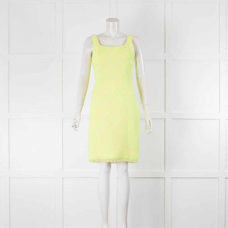 Moschino Cheap And Chic Lime Green Polka Dot Shift Dress