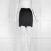 Tom Ford Black Stretch Silk Satin Mini Skirt with Logo Waistband