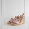 Valentino Pink Leather Espadrille Wedges