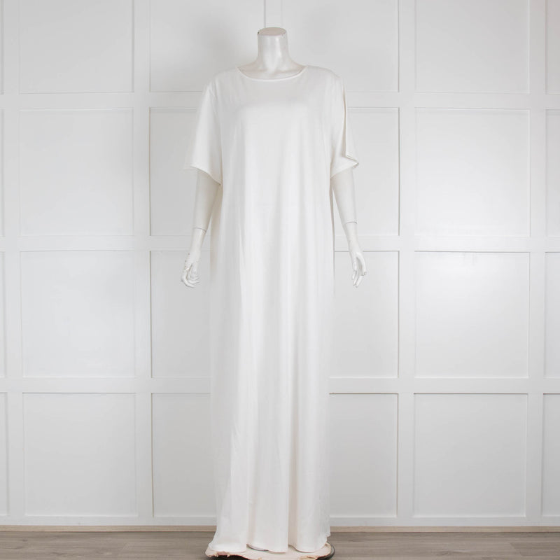 The Row White Short Sleeve Maxi T-shirt Dress