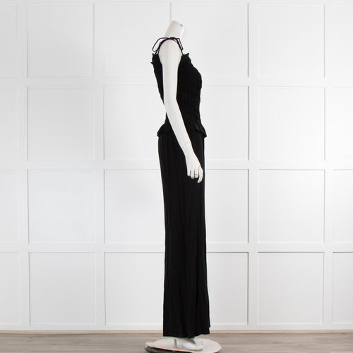 Tory Burch Black Elasticated Bust Sleeveless Silk Jumpsuit