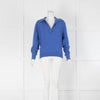 Khaite Blue Cashmere Collar Detail Sweater