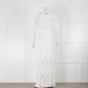 Hale Bob White Net Lace Short Sleeve Maxi Dress With Slip