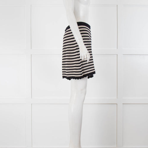 Alexa Chung Striped Crochet Knit Mini Skirt