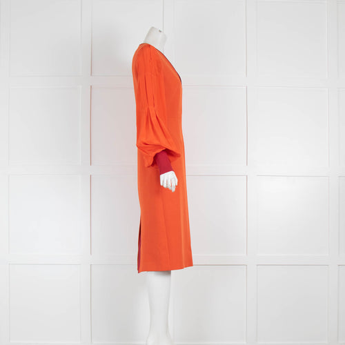 Roksanda Orange Dress with Silk Sleeves