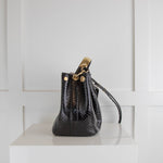 Dior Black Python Mini Handle Bucket Bag