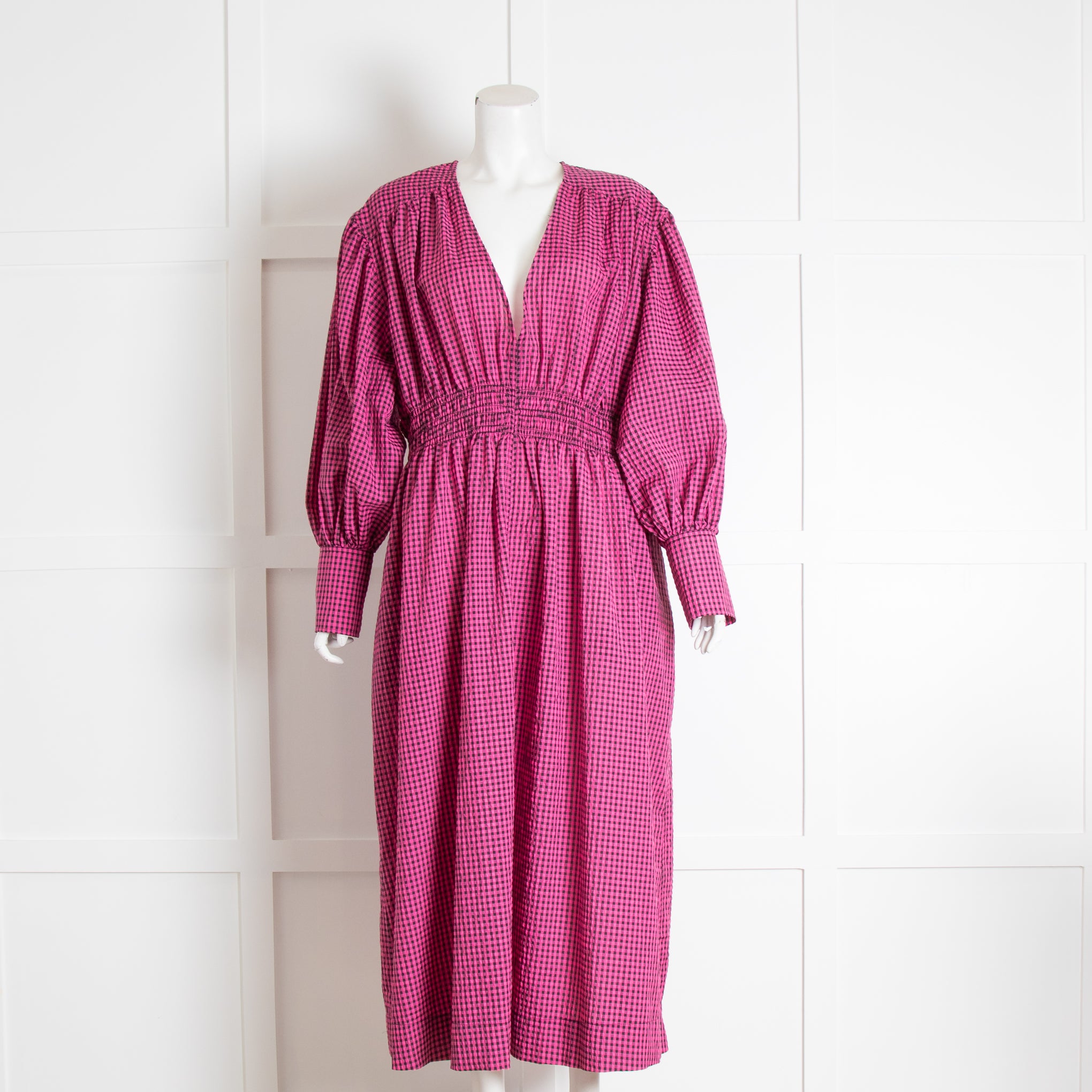 Ganni Pink Gingham Long Sleeve Dress – Phoenix Style