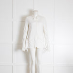 Rundholz Black Label White Cotton Fitted Frill Detail Jacket