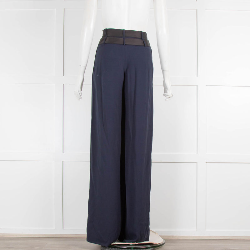 Amanda Wakeley Navy Wide-leg Trousers