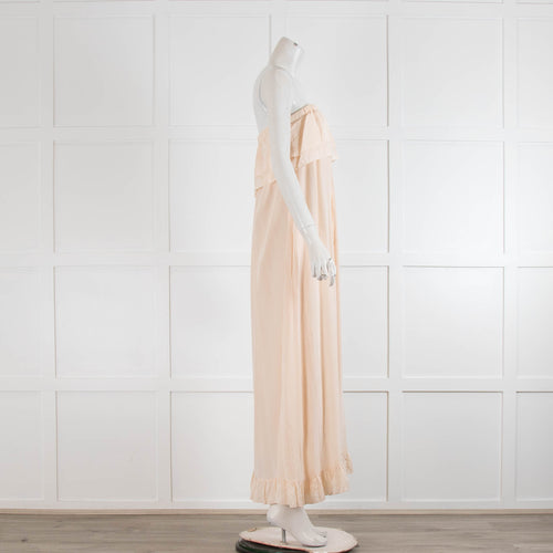 See By Chloe Pale Blush Pink Strapless Maxi Dress
