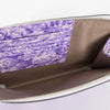 Ganni Purple Floral Textured Leather Pouch