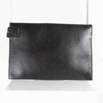 Victoria Beckham Black Leather Red Suede Front Clutch