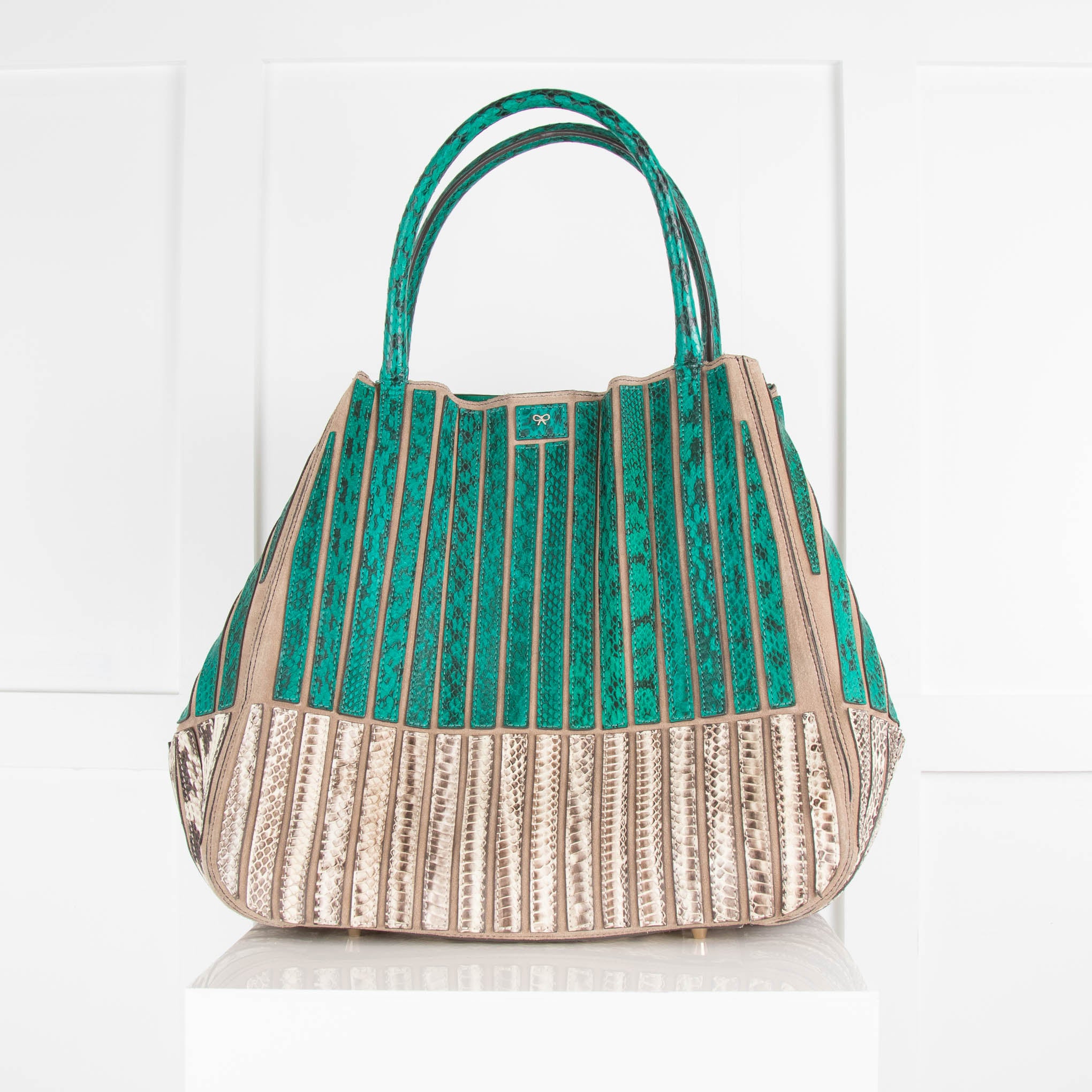 Beige snake sales print bag