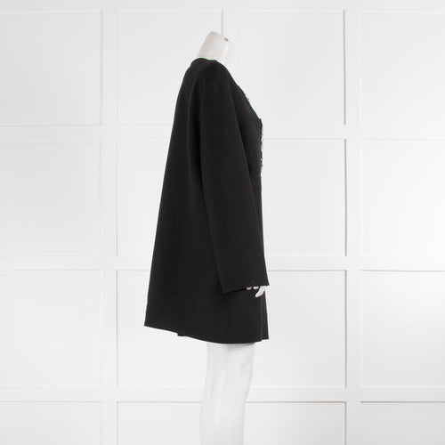 Valentino Black Silver Sequins Bow Tunic Dress