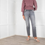 DL 1961 Mara Straight Mid Rise Ankle Jean in Overcast Raw