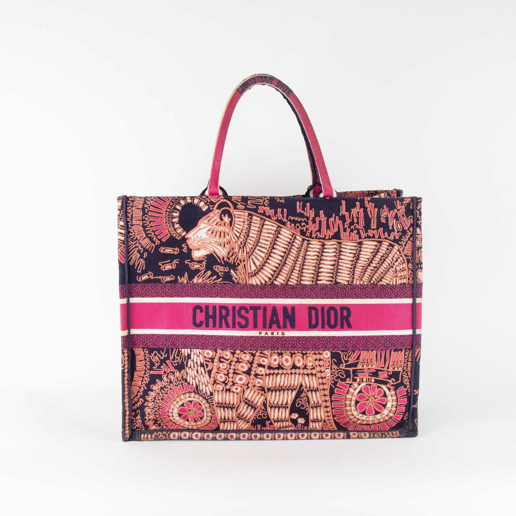 Christian Dior Pink Navy Canvas Book Tote – Phoenix Style