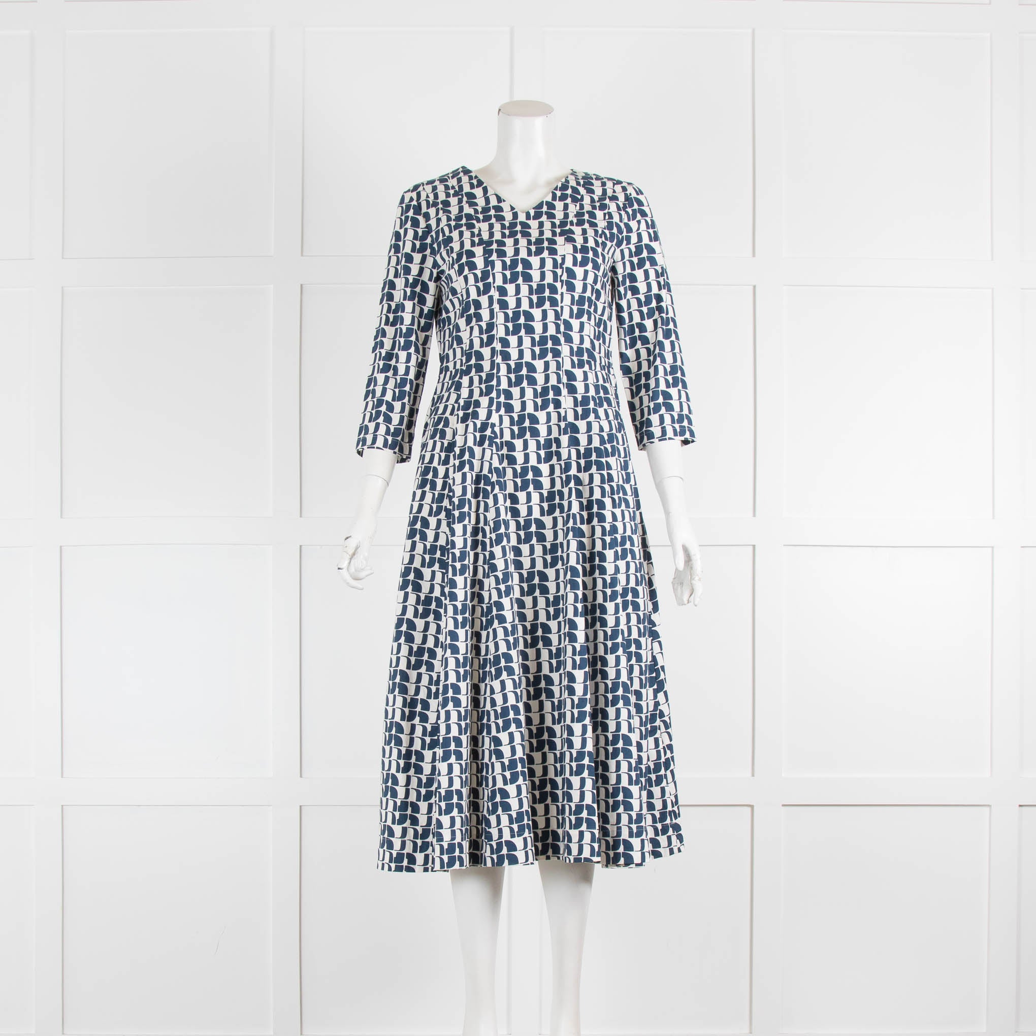 S Max Mara 3 4 Length Sleeve Geometric Shift Dress Phoenix Style