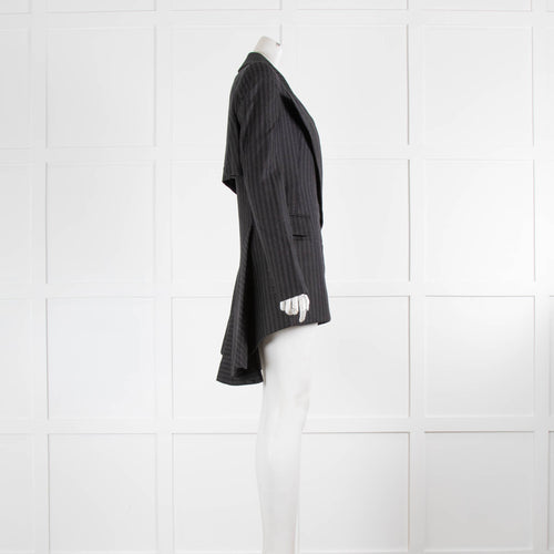 Alexander McQueen Grey Striped Fishtail Jacket
