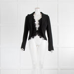 Dolce And Gabbana Black Crop Jacket With Lace Insert