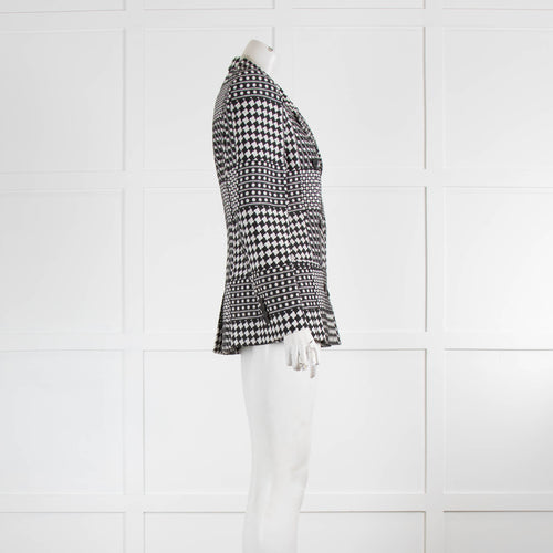 Alexander McQueen Black And White Check Double Breasted Jacket