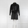 Frame Black Leather Long Sleeve Mini Dress