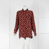 Ganni Black with Red Flowers Shirt