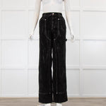 Stella McCartney Black Velvet Workwear Denim Trousers