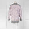Markus Lupfer Grey Front Light Pink Flowers Back Sweatshirt
