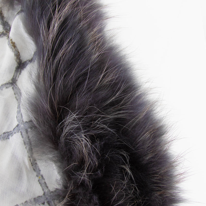 Mala Alisha White Scarf With Fur Detail