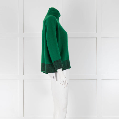 Marni Green Cashmere Mix Funnel Neck Sweater