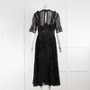Self Portrait Black Broderie Anglaise Dress with Pleated Skirt