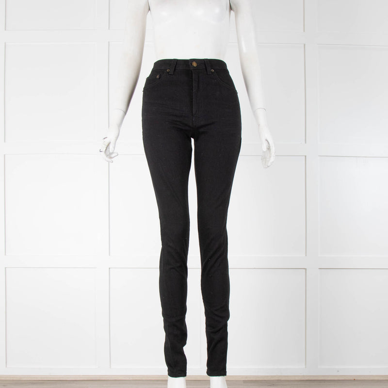 Saint Laurent High Rise Skinny Black Jeans